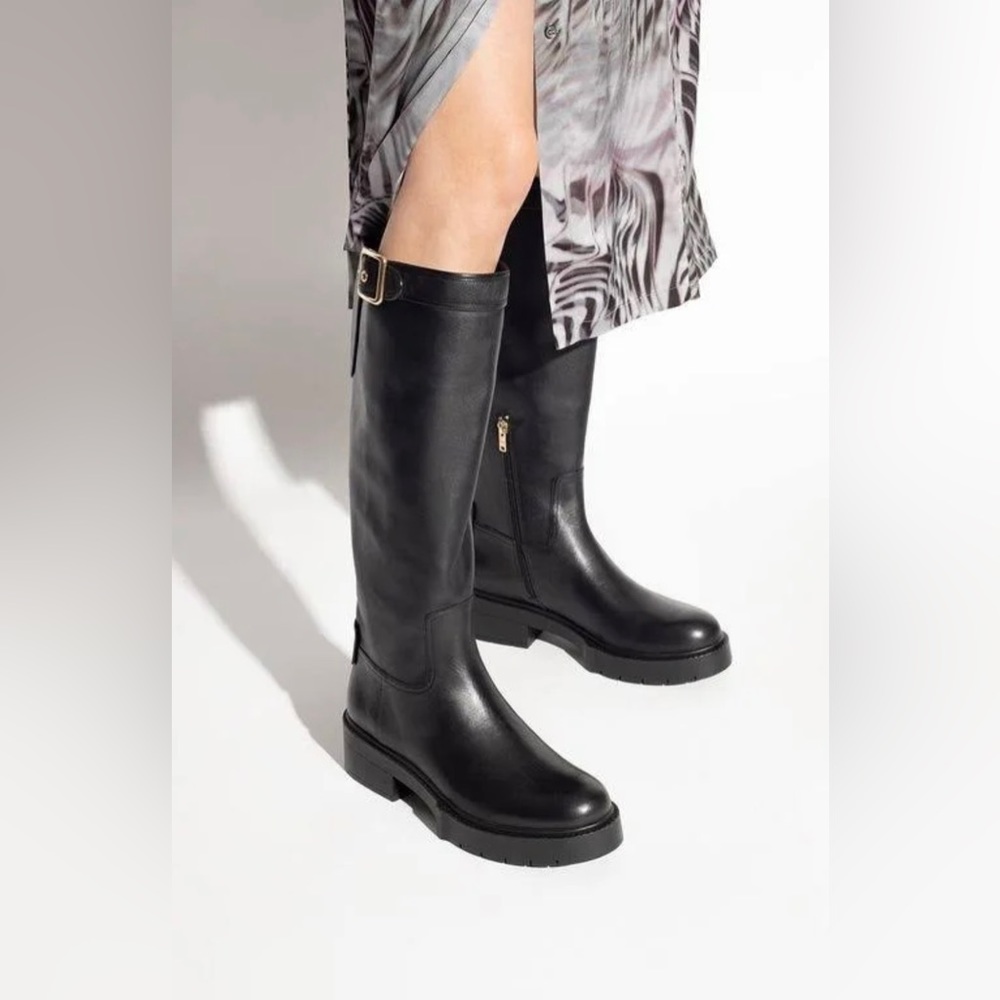 COACH Lilli Black Leather Boot Sz 8.5 B NIB